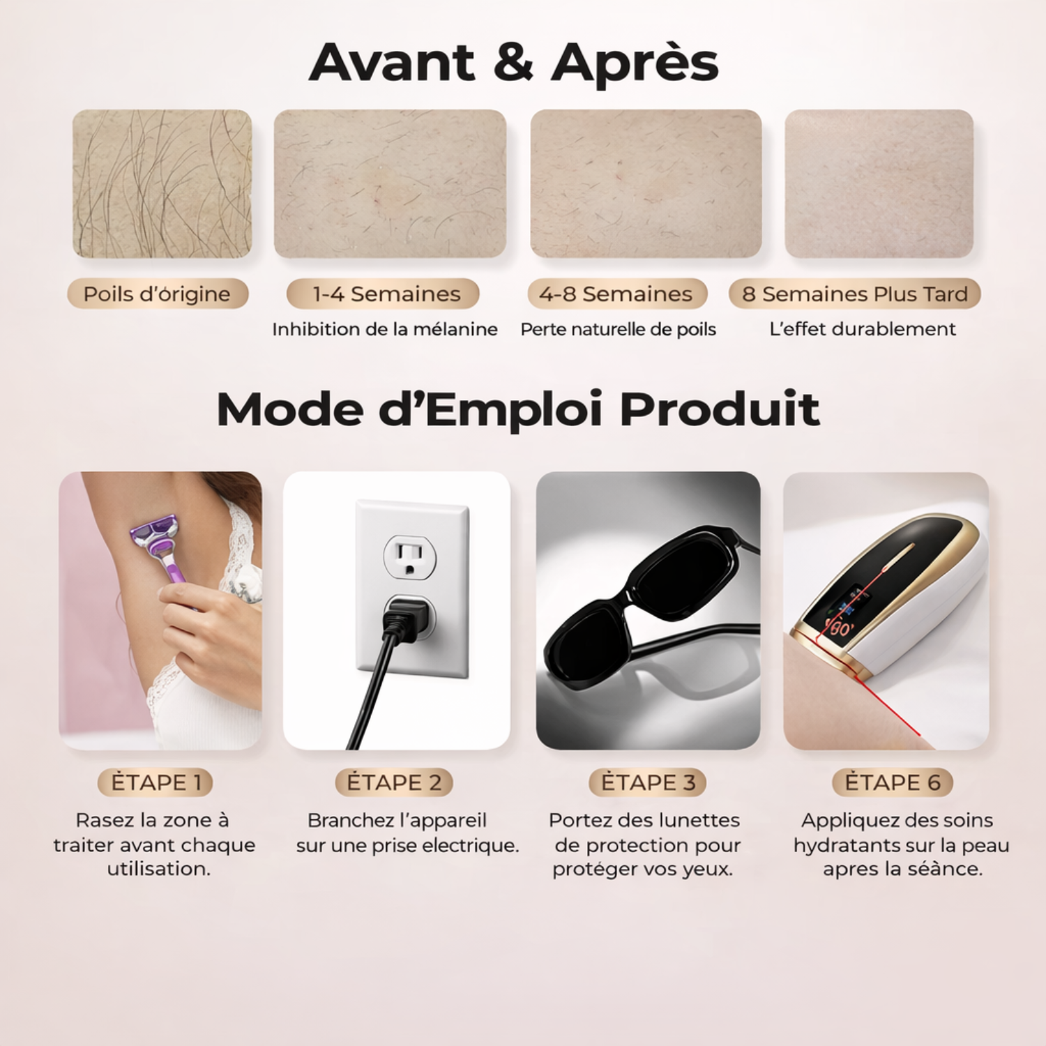 Épilateur à Lumière Pulsée EVOGLEAM Pulse Max – Épilation IPL à domicile