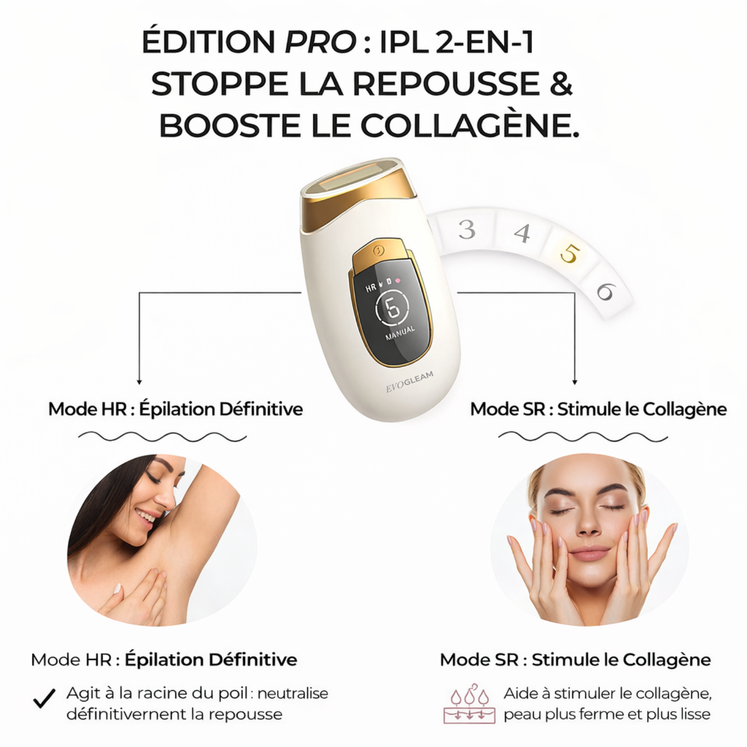 Épilateur à Lumière Pulsée EVOGLEAM Pulse – Épilation IPL à domicile